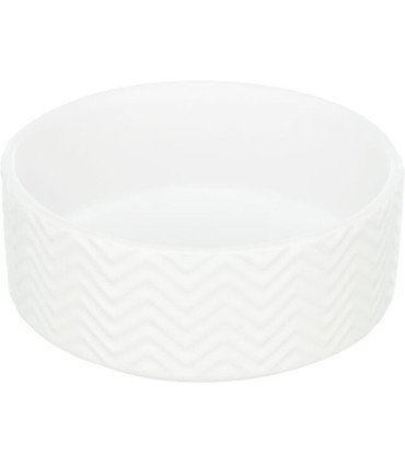 Elegante comedero de cerámica blanco
