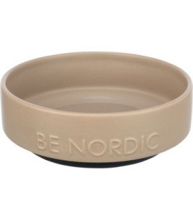 Comedero de cerámica beige antideslizante