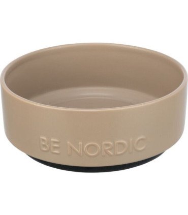 Comedero de cerámica beige antideslizante