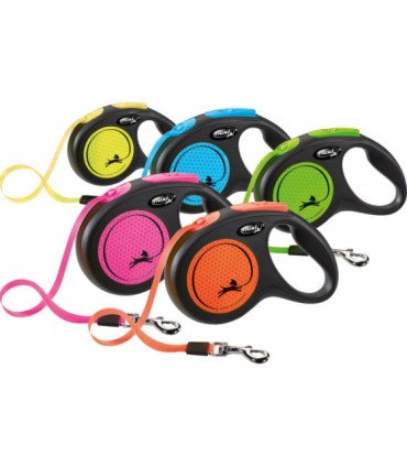 Flexi NEON Cinta Enrollable con reflectantes