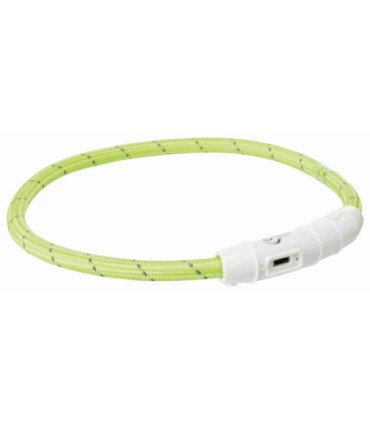 Collar con luz LED verde y carga USB