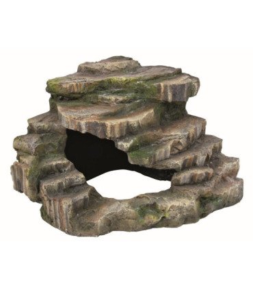 roca esquina con cueva - 26 x 20 x 26 cm