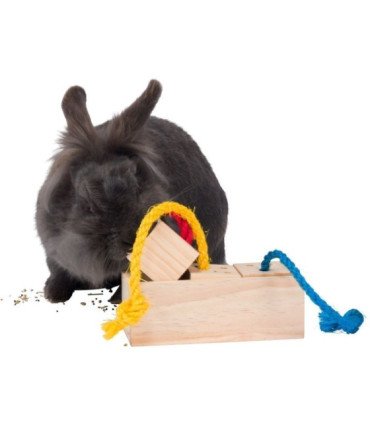 Cubo de premios en madera para mascotas