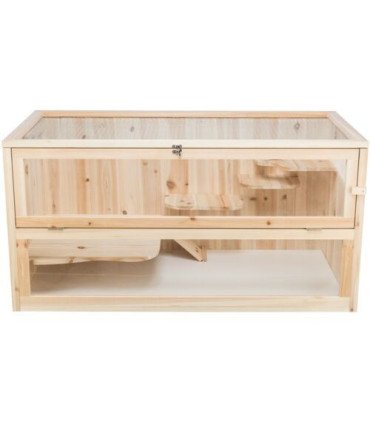 Casa para roedores con panel de acrílico