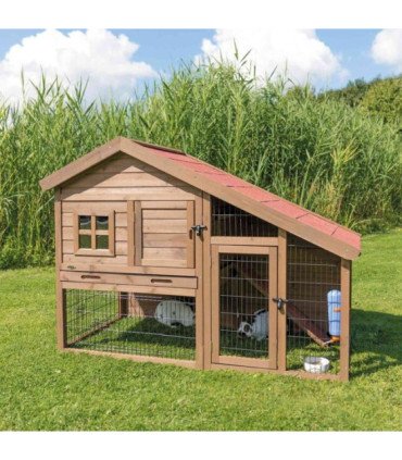 Conejera con recogida exterior y ventana robusta