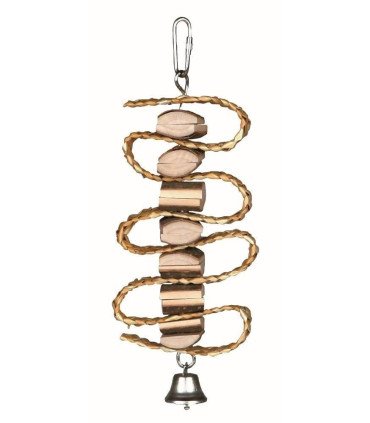 Madera para Mordisquear con Cuerda de Sisal