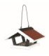 Comedero de madera con techo impermeable