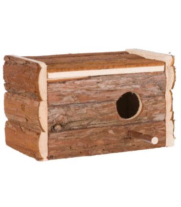 Caja nido de madera natural con accesorios