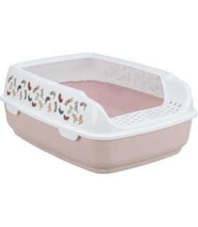 Bandeja higiénica Delio rosa con borde alto