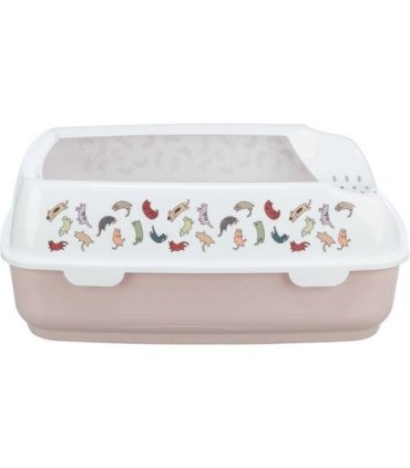 Bandeja higiénica Delio rosa con borde alto