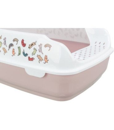 Bandeja higiénica Delio rosa con borde alto