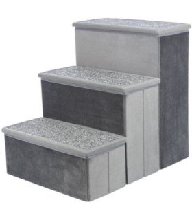 Escalera plegable con alfombra y almacenamiento