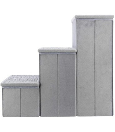 Escalera plegable con alfombra y almacenamiento