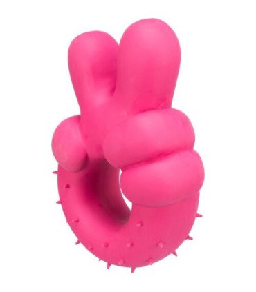 Signo de la mano de la paz de látex, 14 cm