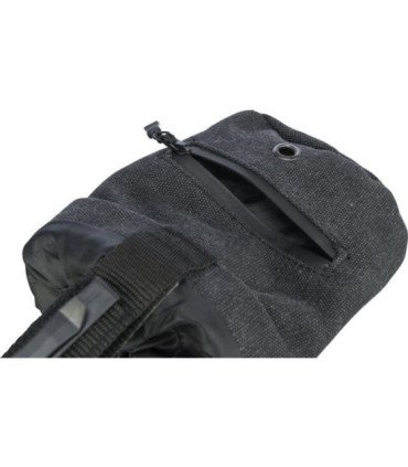 Bolsa de snacks negra, compacta y funcional