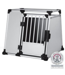 Transportín de aluminio con seguridad y ventilación