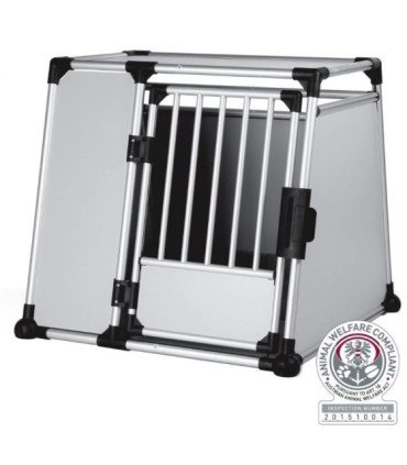 Transportín de aluminio con seguridad y ventilación