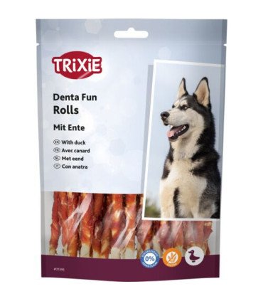 Rollos de piel de vacuno con carne de pato