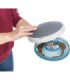 Comedero de alimentación lenta en gris y azul