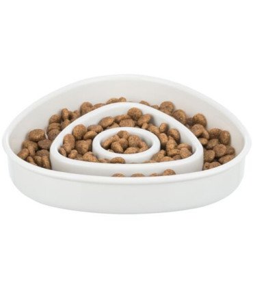 Comedero lento para gatos en color gris