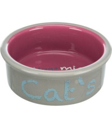 Comederos cerámicos con soporte metálico y diseño colorido