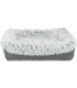 Cama Harvey en blanco con funda de felpa y cojín