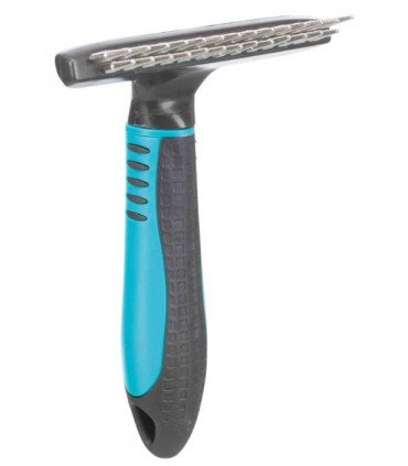 Rastrillo de pelo largo con púas y agarre antideslizante