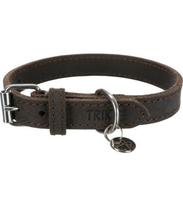 Collar de cuero engrasado Rustic con anilla en D