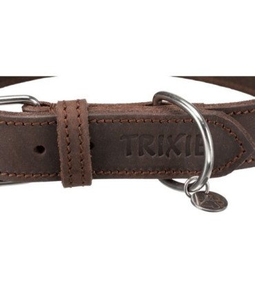 Collar de cuero engrasado Rustic con anilla en D