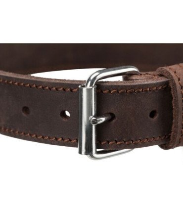 Collar de cuero engrasado Rustic con anilla en D