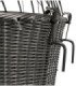 Cesta para bicicleta con cojín gris y rejilla