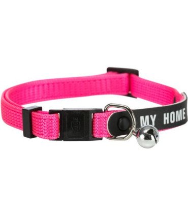 Collar ajustable con placa y cascabel reflectante