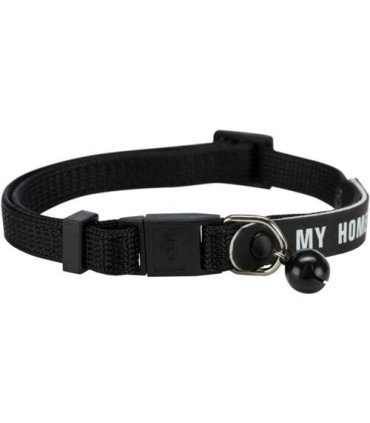 Collar ajustable con placa y cascabel reflectante