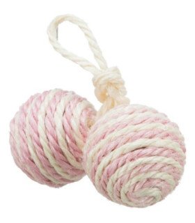 Pelotas con cuerda y cascabel para gatos