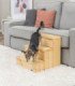 Escalera de madera para mascotas con almacenamiento