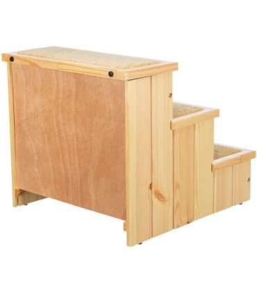 Escalera de madera para mascotas con almacenamiento