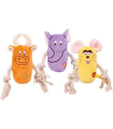 Animal de felpa con cuerda y sonido, 13 cm