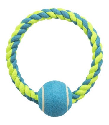Anillo con pelota en algodón puro para perros
