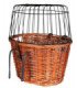 Cesta de mimbre para bicicleta en color canela