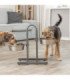 Soporte con comederos de acero inoxidable ajustables