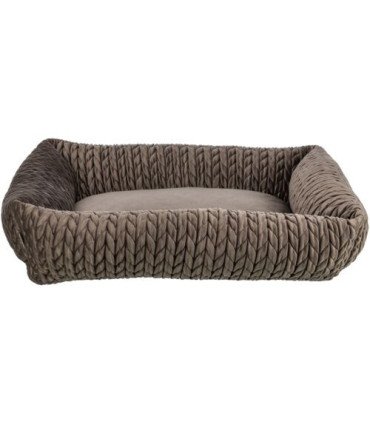 Cama Livia de terciopelo con cojín y funda extraíble