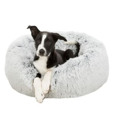 Cama Harvey en colores blanco y gris, elegante y acogedora