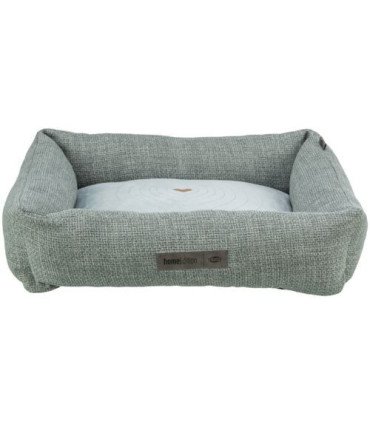 Cama Viviana azul con cojín y bordado