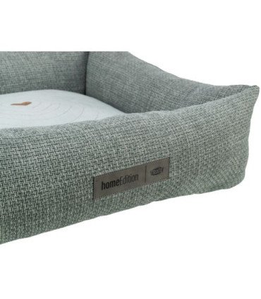 Cama Viviana azul con cojín y bordado