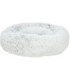 Cama Harvey redonda en felpa blanca
