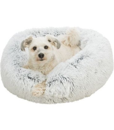 Cama Harvey redonda en felpa blanca