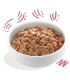 Comida natural para cachorros con pato y pollo