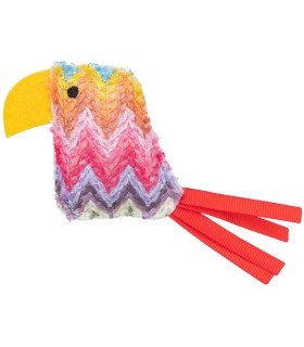 Juguete de loro en poliéster para promover el juego