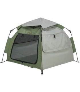 Tienda pop-up para perros con protección solar y malla
