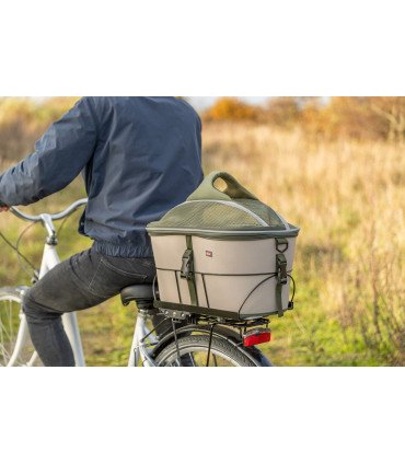 Cesta para bicicleta con bolsillos, reflectantes y colchoneta